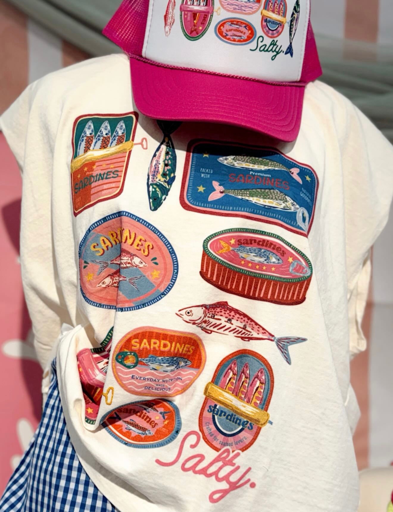Coastal Catch Embellished Graphic Muscle Tee