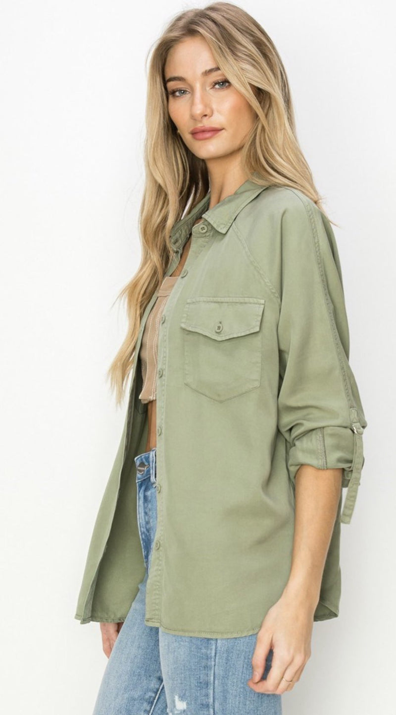 Bayside Oversized Button Up Blouse