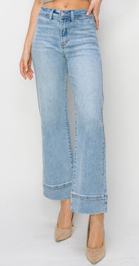 Dreamweaver Denim High Rise Wide Leg Cropped Jeans