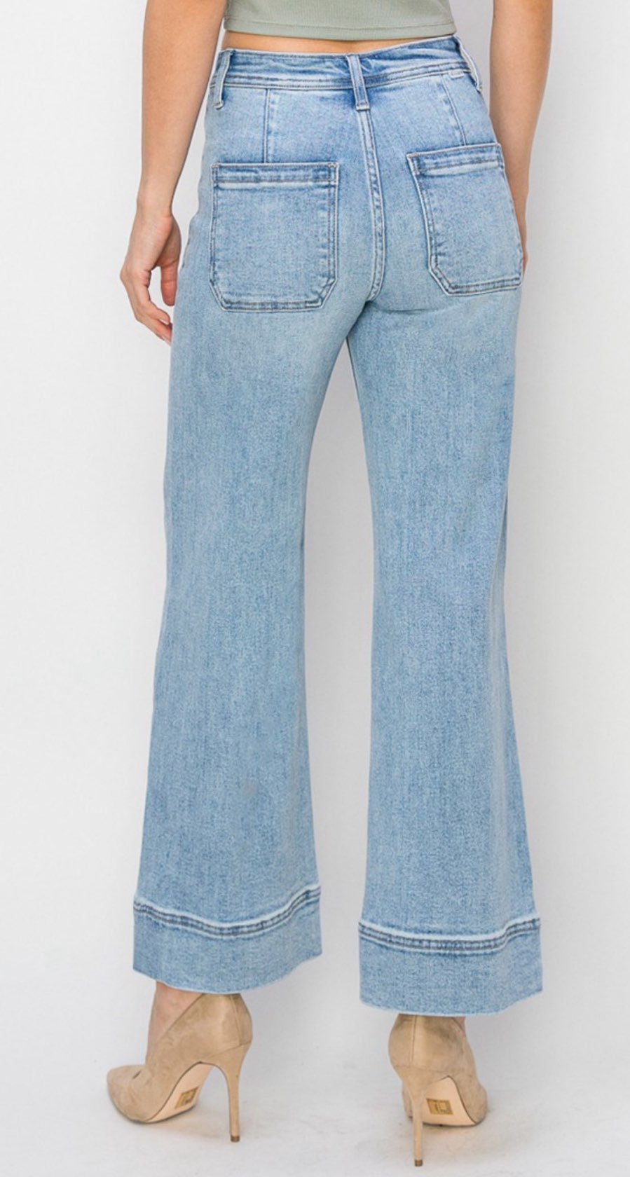 Dreamweaver Denim High Rise Wide Leg Cropped Jeans