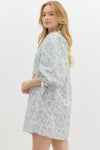 Vintage Charm Floral Puff Sleeve Dress