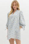 Vintage Charm Floral Puff Sleeve Dress