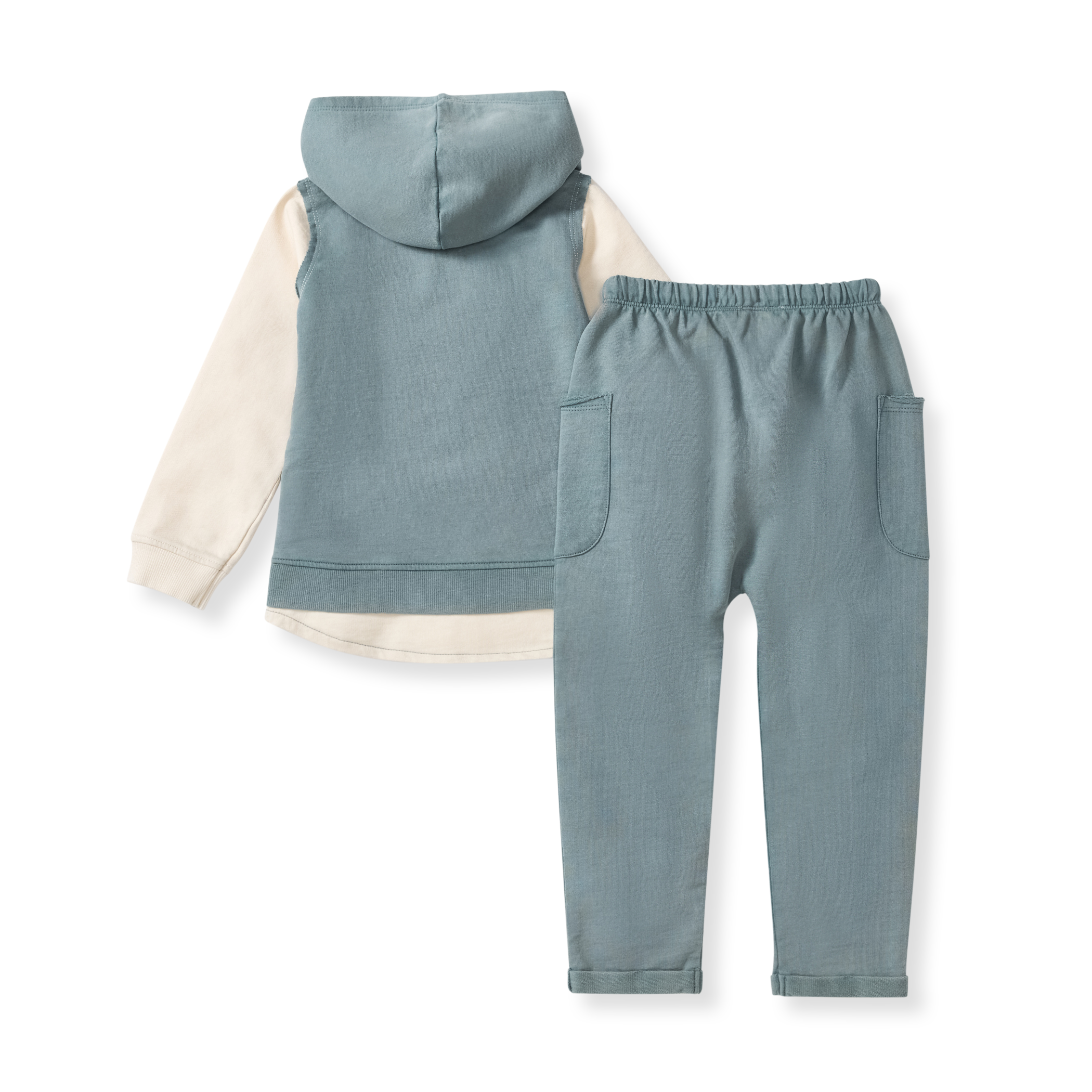 Kids Two-Toned 2-Piece Acid Wash Sweatshirt & Pants Outfit Set