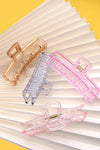 Assorted Jumbo Clear Rectangle Claw Clips
