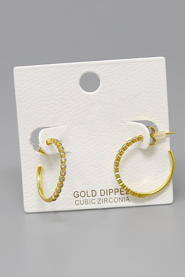 Assorted 14 Karat Gold Dipped + White Gold Dipped Hoop Earrings