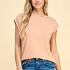 Gianna Basic Cap Sleeve Top - Peach