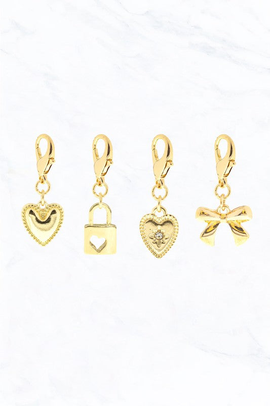 Classic Hearts Multipurpose Charms -- Set of 4