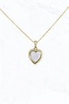 Gold Dipped 18" Dainty Opal Heart Necklace