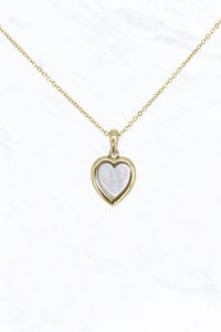 Gold Dipped 18" Dainty Opal Heart Necklace