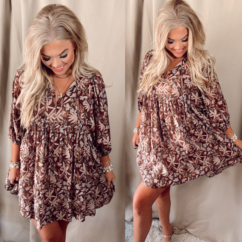 Felicity Fall Florals Babydoll Dress
