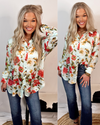 Feminine Flair Floral Button Up Blouse