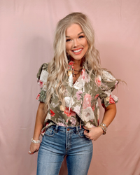 Garden Gala Floral Puff Sleeve Blouse