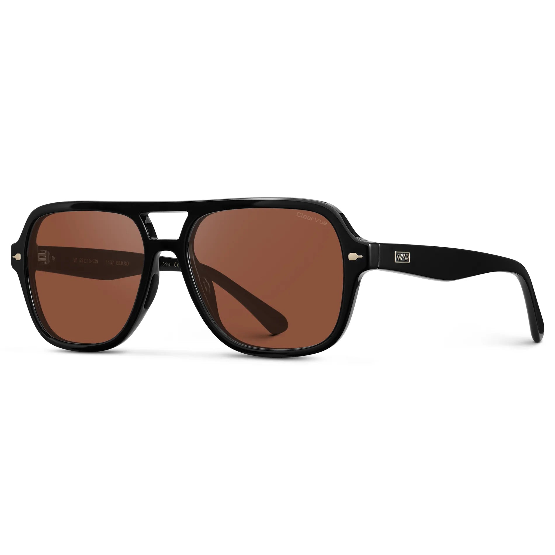 WMP 1082 Polarized RALLY Sunglasses | Black Frame + Tinted Red Lens {Court Collection}