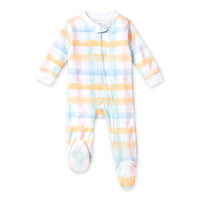 Pastel Multi Buffalo Check Sleep & Play Zipper Footie