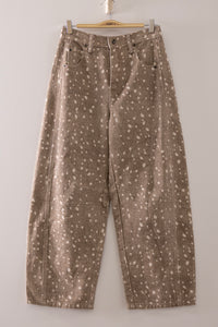 Wyoming Whitetail Fawn Printed Denim Barrel Jeans
