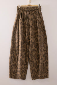 Mocha Mirage Abstract Animal Print Drawstring Pants