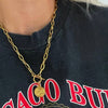 La Banque 18" Water Resistant Gold Chain Link Coin Necklace