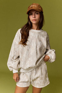 Woodland Camo Printed Crewneck Pullover
