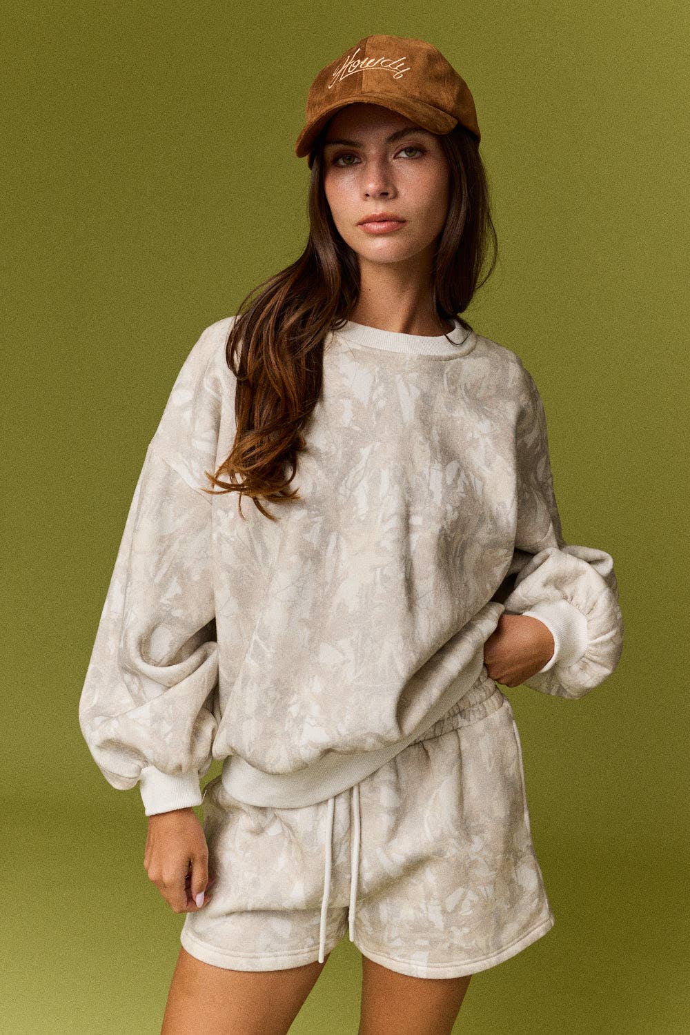 Woodland Camo Printed Crewneck Pullover