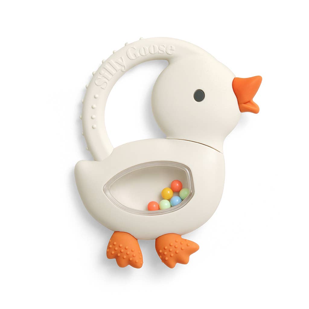 Itzy Ritzy Bitzy Shake - Silicone Teether with Rattle: Goose