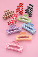 Assorted Chic Checkered Claw Clips