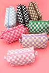 Assorted Trendy Checkered Cosmetic Pouches
