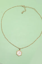 Must Have Monogram Initial Hexagon Epoxy Charm Necklace