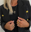 The Holy Grail Gold Chain Pave Cross 19-22" Water Resistant Necklace