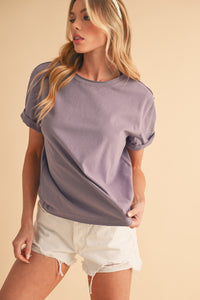 Bali Everyday Raw-Edge Basic Baby Tee - Plum