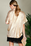 Glow Getter Collared Button Up Blouse - Gold