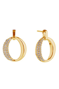 Assorted Glitz + Glam Cubic Zirconia 14K Gold Dipped Small Earrings - Small O Oval Post Earrings