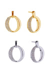 Assorted Glitz + Glam Cubic Zirconia 14K Gold Dipped Small Earrings - Small O Oval Post Earrings