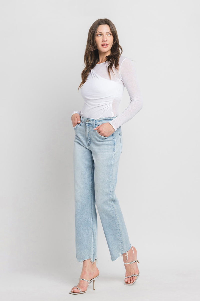 Hudson High Rise 'Slim Wide' Light Wash Jeans