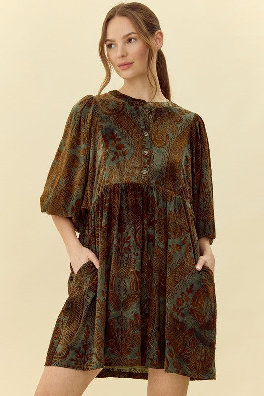 Very Divine Velvet Jacquard Dress