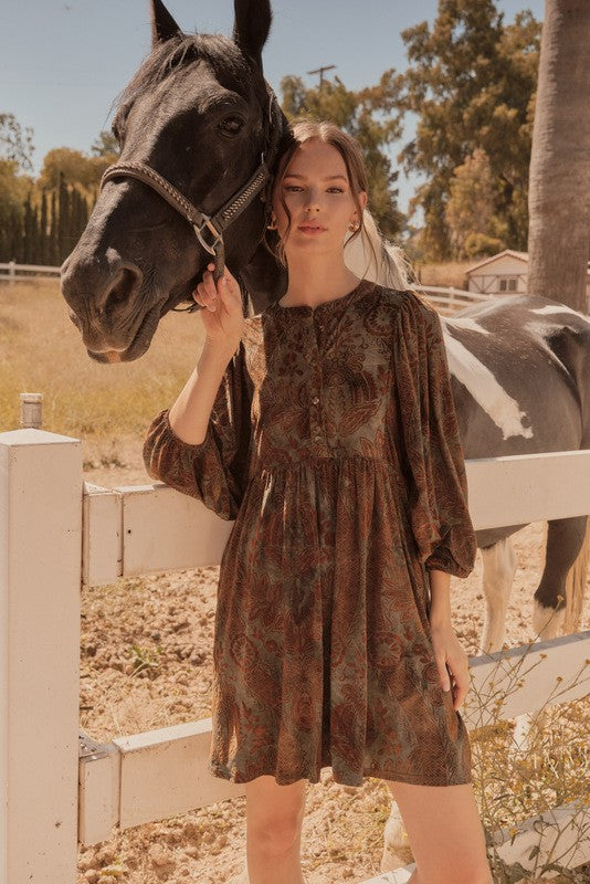 Very Divine Velvet Jacquard Dress