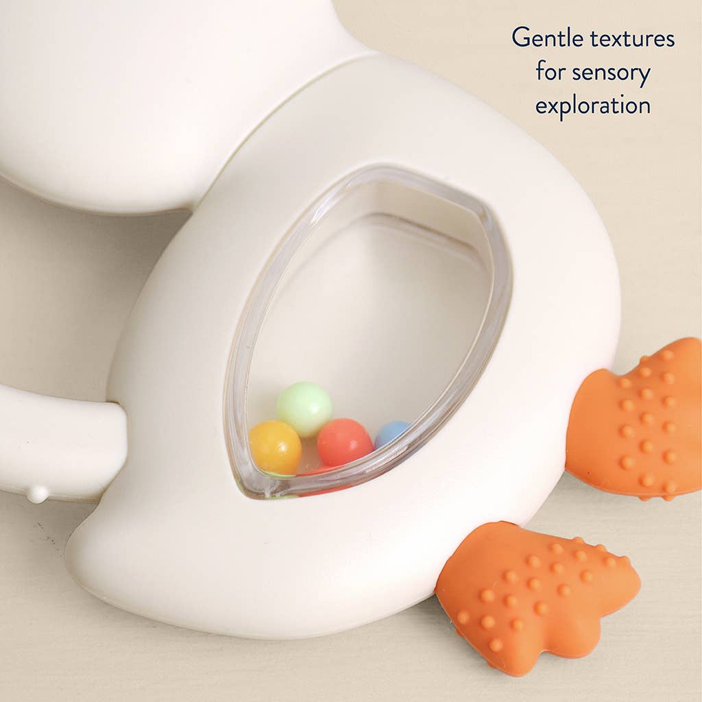 Itzy Ritzy Bitzy Shake - Silicone Teether with Rattle: Goose