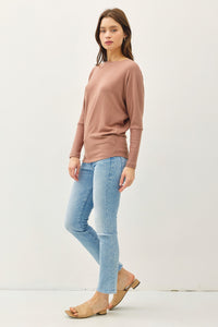 Baylor Basic Long Sleeve Top- Chestnut