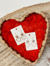 Assorted Pair of Hearts Pearl Drop Earrings