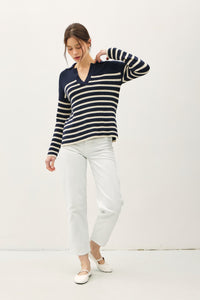 Stand Out Striped Collared Sweater