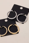 Luxe Latch Pave Cubic Zirconia + Gold Dipped Hoops