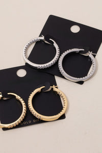Luxe Latch Pave Cubic Zirconia + Gold Dipped Hoops