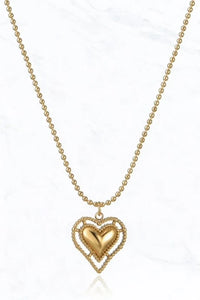 Beaded Heart Pendant Necklace