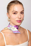 Assorted Satin Printed Twilly Scarf Belts / Necklaces - Pastel Equestrian