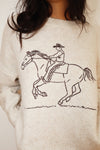 Outlaw Embroidered Graphic Knit Sweater