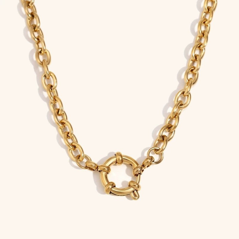 Collect & Curate Cable Chain 18K Gold Dipped Stainless Steel Charm Necklace
