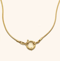 Collect & Curate Snake Chain 18K Gold Dipped Stainless Steel Charm Necklace