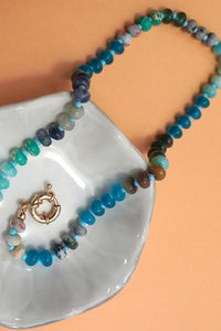 Collect & Curate Tulum Tides Mixed Natural Stones Spring Clasp Necklace