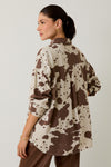 Rodeo to Runway Chocolate Animal Print Button Up Blouse