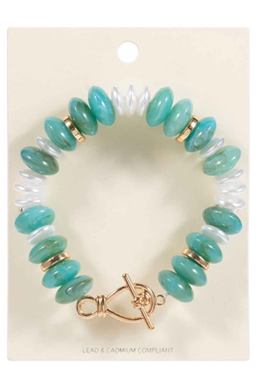 Assorted Resin Oval Ombre Beaded Bracelets