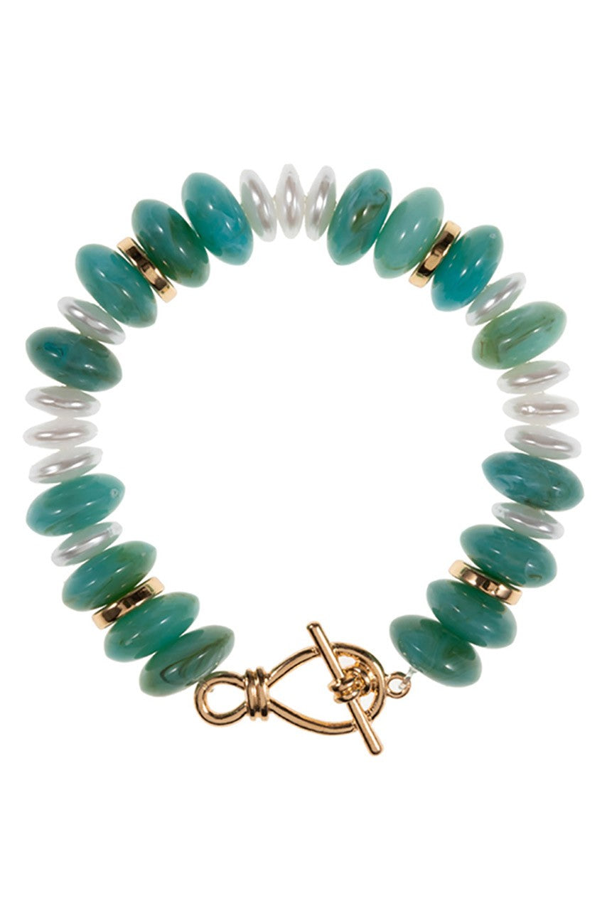 Assorted Resin Oval Ombre Beaded Bracelets